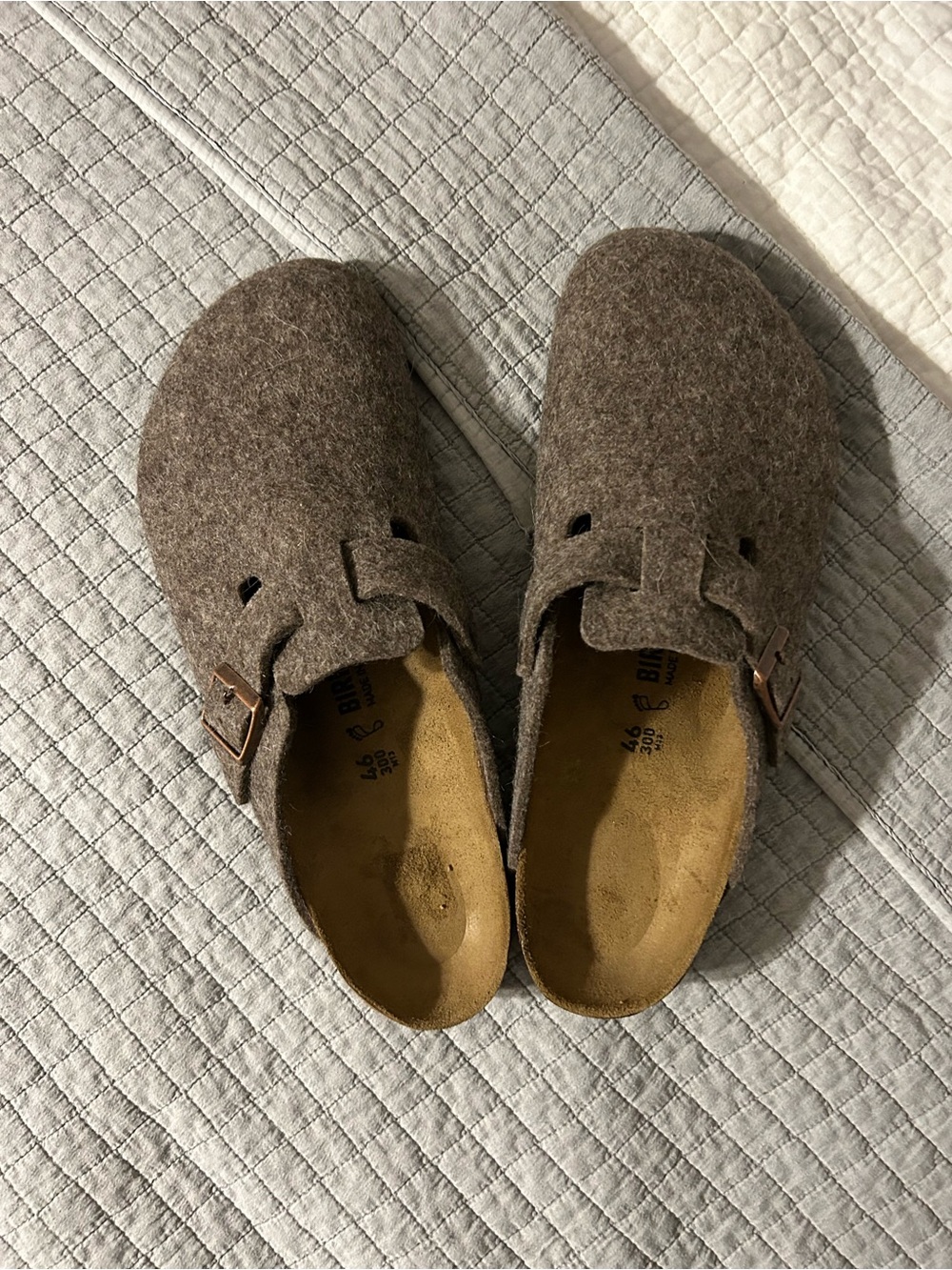 Birkenstock Brown Felt Clog with Buckle